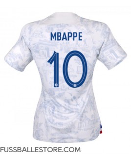 Günstige Frankreich Kylian Mbappe #10 Auswärtstrikot Damen WM 2022 Kurzarm